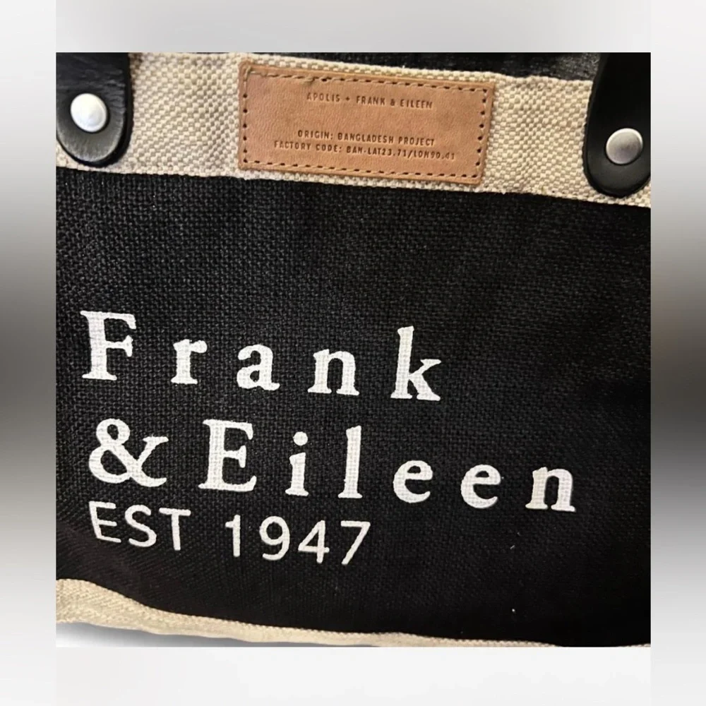 Large Frank & Eileen farmers market tote leather logo canvas limited fall
